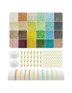 Kit de cuentas de vidrio 3 mm ClaBead 10000 piezas 24 colores
