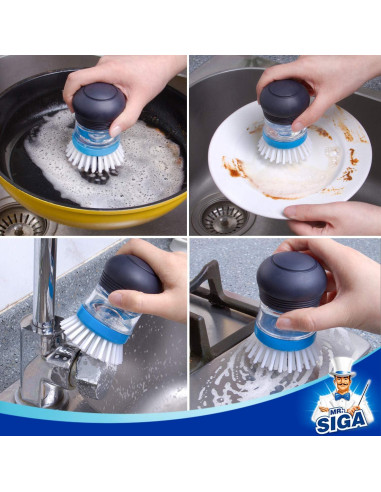 Cepillo Dispensador de Jabón MR.SIGA - Paquete de 2 Azul Marino