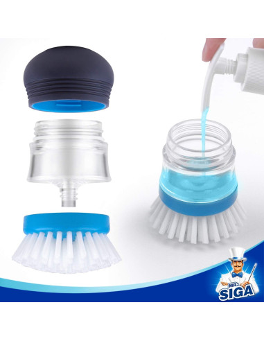 Cepillo Dispensador de Jabón MR.SIGA - Paquete de 2 Azul Marino