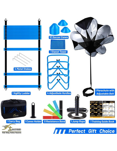 Conjunto de Entrenamiento de Agilidad Eazy2hD - Escalera, Conos, Vallas