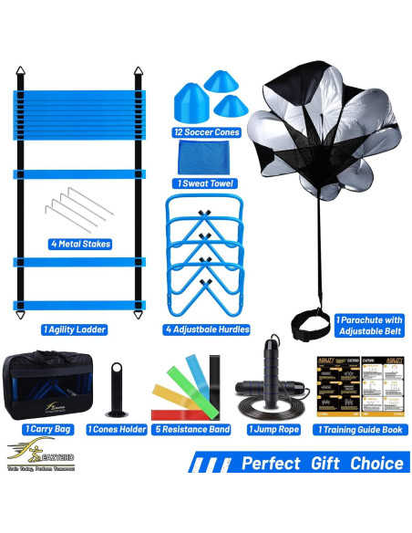 Conjunto de Entrenamiento de Agilidad Eazy2hD - Escalera, Conos, Vallas