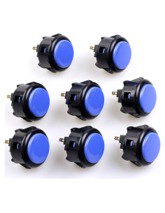 Botón de Presión Sanwa OBSF-30 30mm Negro y Azul para Arcade