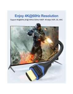 Cable HDMI corto 15 cm ApoJodly 4K 60Hz alta velocidad 2