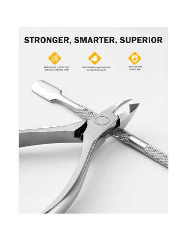 Cortador de Cutículas BEZOX con Empujador - Acero Inoxidable