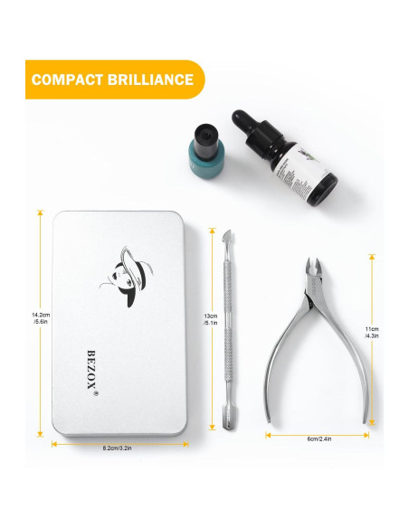 Cortador de Cutículas BEZOX con Empujador - Acero Inoxidable
