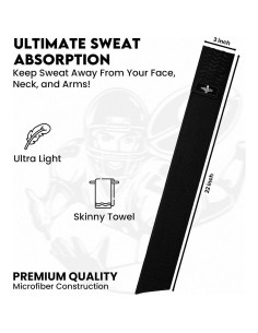 Toalla de Fútbol Exxact Streamer Ultra Ligera Negra 55.88cm 2