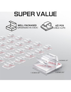 60 Clips de Luz de Navidad Autoadhesivos KGROTE - Transparente 2