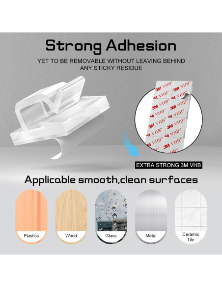 60 Clips de Luz de Navidad Autoadhesivos KGROTE - Transparente