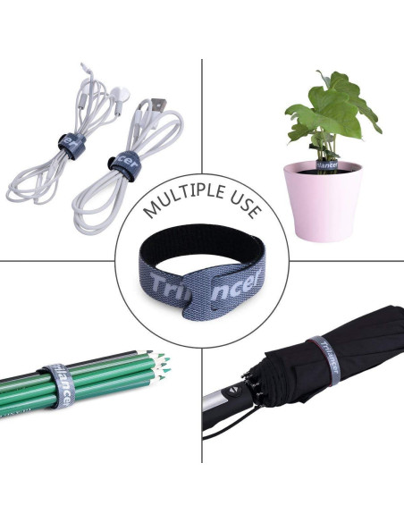 Correas de Cable Reutilizables Trilancer 50 Piezas 20.32 cm Negro Correas de Cable Reutilizables Trilancer 50 Piezas 20.32 cm Negro