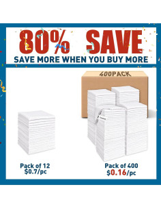 Paquete de 400 Paños de Microfibra TEAWOO 30x30 cm Blancos 2