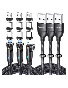 Cable de Carga Magnético VAFOTON 3-Pack 1.0m+1.0m+2.0m 18W