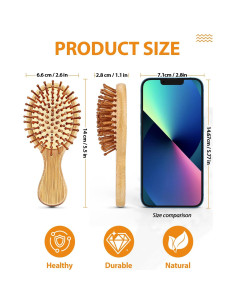 Paquete de 2 Cepillos para Cabello BUNDLEPRO Mini Antiestático 2