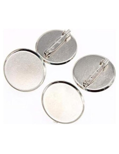 50 Broches Clasp Pin RuiLing 2.5cm Plata para DIY Joyería