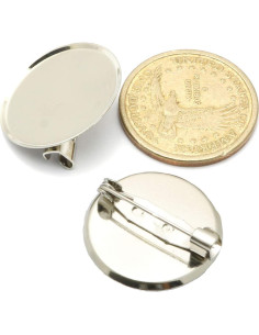 50 Broches Clasp Pin RuiLing 2.5cm Plata para DIY Joyería 2