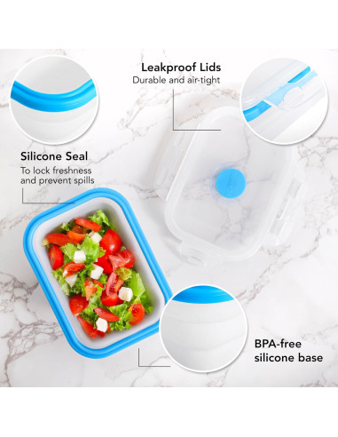 Set de 4 Contenedores Plegables Ecoberi 350ml Silicona