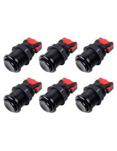 Botones de Arcade EG STARTS 30mm Tipo Happ 6 Piezas Negro