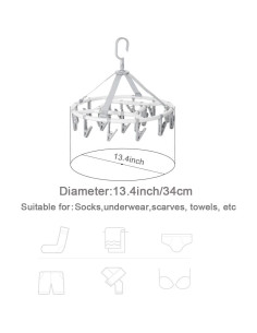 Perchero Plegable para Secar Ropa Foshine 34x34cm 20 Clips 2