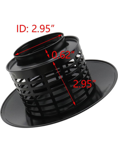 T Tulead Tapa de Chimenea Redonda 75mm Acero Inoxidable Negra