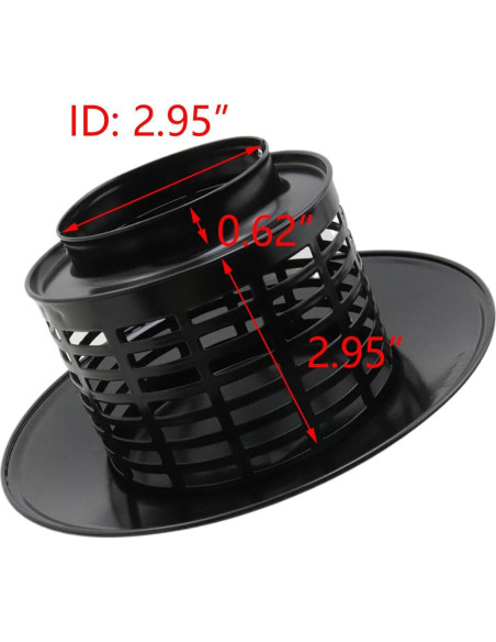 T Tulead Tapa de Chimenea Redonda 75mm Acero Inoxidable Negra