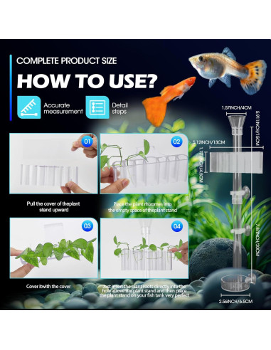 Soporte de Planta de Acuario Aidmi 2 Sets con 7 Agujeros