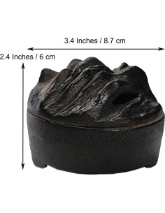 Quemador de Incienso Cerámica MIUPOO Negro Antideslizante 200g 2