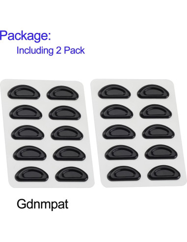 Almohadillas de Silicona para Gafas Gdnmpat - 10 Pares Negras
