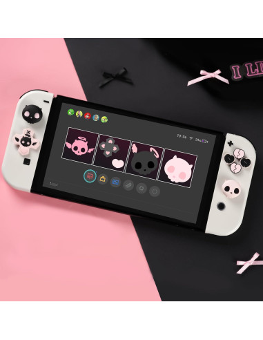 Conjunto de Tapas de Botones GeekShare para Switch - Calavera Rosa