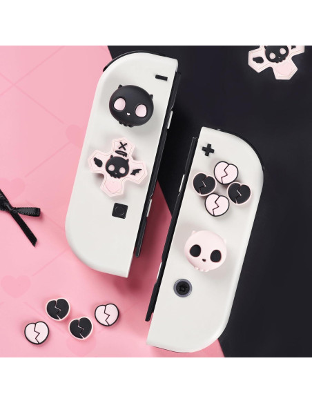 Conjunto de Tapas de Botones GeekShare para Switch - Calavera Rosa