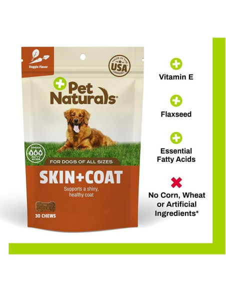 Pet Naturals Suplemento para Perros Piel y Abrigo 30 Masticables