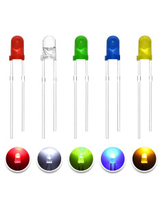 100 Diodos LED 3MM Surtido 5 Colores YUNKE DIANZI