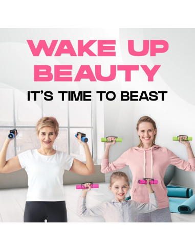 Pesas de Mano Ajustables Yes4All 0.91kg Rosa - Antideslizante