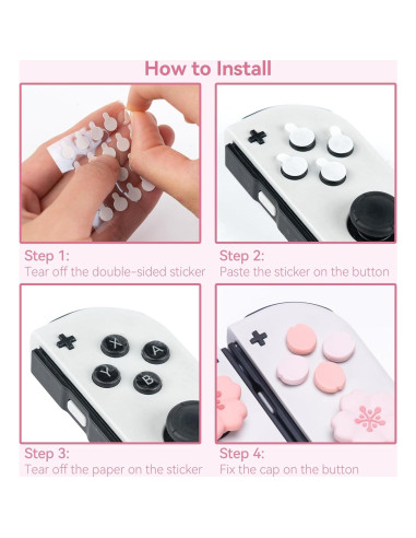 Tapas de Botones GeekShare para Nintendo Switch - Sakura