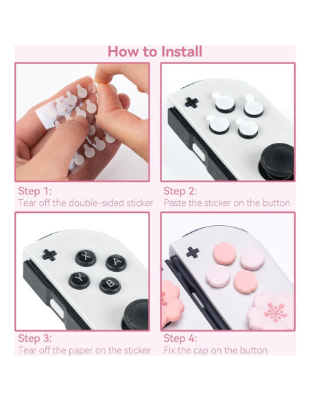 Tapas de Botones GeekShare para Nintendo Switch - Sakura