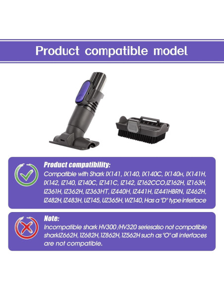Accesorios de Aspiradora QINAN 2 en 1 para Shark IX141 Accesorios de Aspiradora QINAN 2 en 1 para Shark IX141