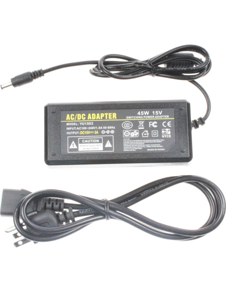 Adaptador CA-CC NOYITO 15V 3A 45W 100-240V 5.5x2.5mm