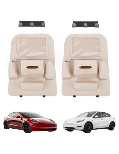 Organizador de Asiento Trasero para Tesla Modelo 3 y Y - Beige