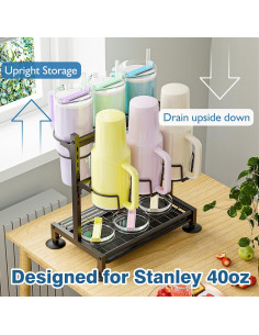 Organizador de Tazas BXINREDA para Botellas 40 oz - Negro 2