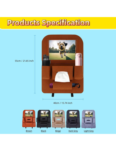 Organizador de Asiento Trasero para Tesla Modelo 3 y Y - Beige