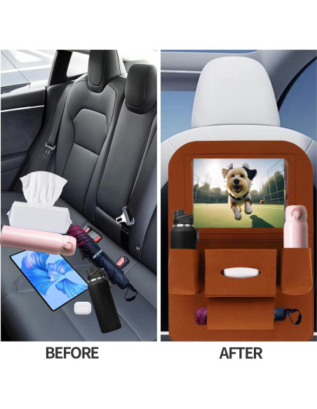 Organizador de Asiento Trasero para Tesla Modelo 3 y Y - Beige