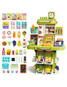 Juego de Cocina de Supermercado deAO con Caja Registradora Verde