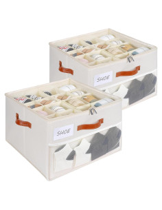 Organizador de Zapatos HOMICKER Beige Plegable 2 Paquetes