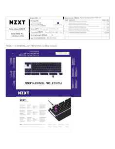 Teclado Mecánico NZXT Function TKL Blanco Gateron Rojos RGB 2