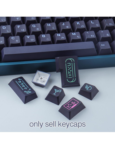 Juego de Teclas PBT JOMKIZ 148 Teclas Perfil Cherry Negro