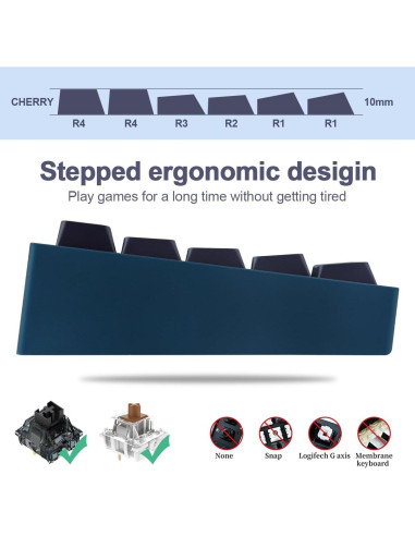 Juego de Teclas PBT JOMKIZ 148 Teclas Perfil Cherry Negro