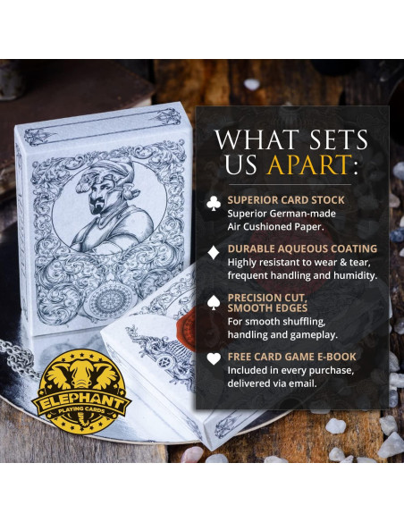 Baraja de Cartas Medievales Elephant Playing Cards - 63.5x88.9mm