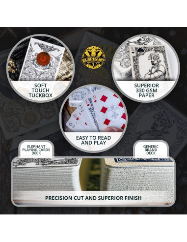 Baraja de Cartas Medievales Elephant Playing Cards - 63.5x88.9mm