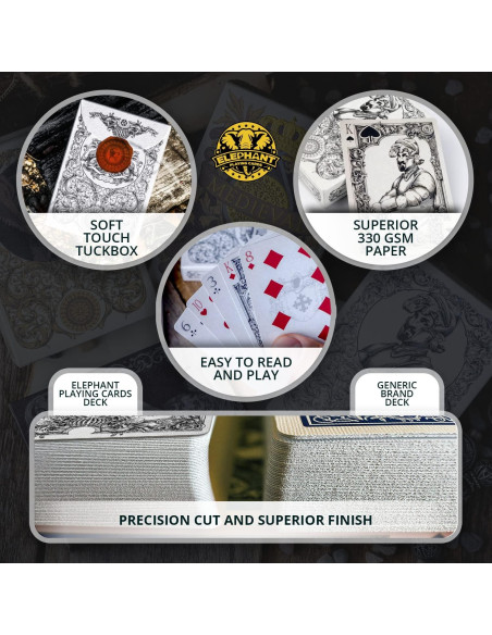 Baraja de Cartas Medievales Elephant Playing Cards - 63.5x88.9mm