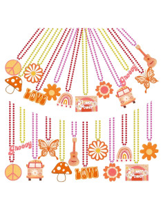 48 Collares de Cuentas Groovy Huquary Retro Boho para Fiestas