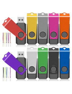 Paquete de 10 Pendrives USB 2.0 AGECASH A 1GB Multicolor