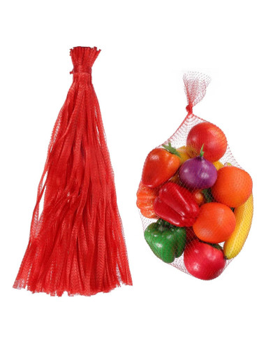 100 Bolsas de Malla Reutilizables uxcell 60 cm Rojas para Almacenamiento